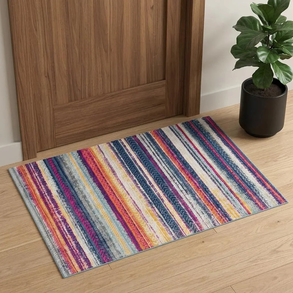 2' X 3' Blue And Ivory Abstract Area Rug Homeroots Home Decor