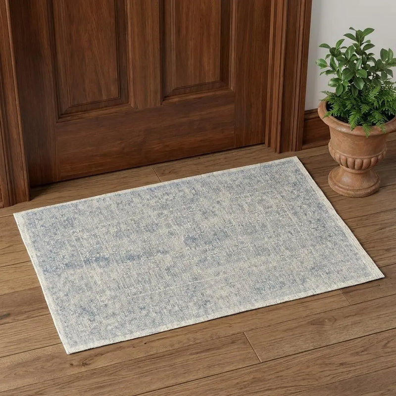 2' X 3' Blue And Ivory Oriental Hand Woven Area Rug Homeroots Home Decor