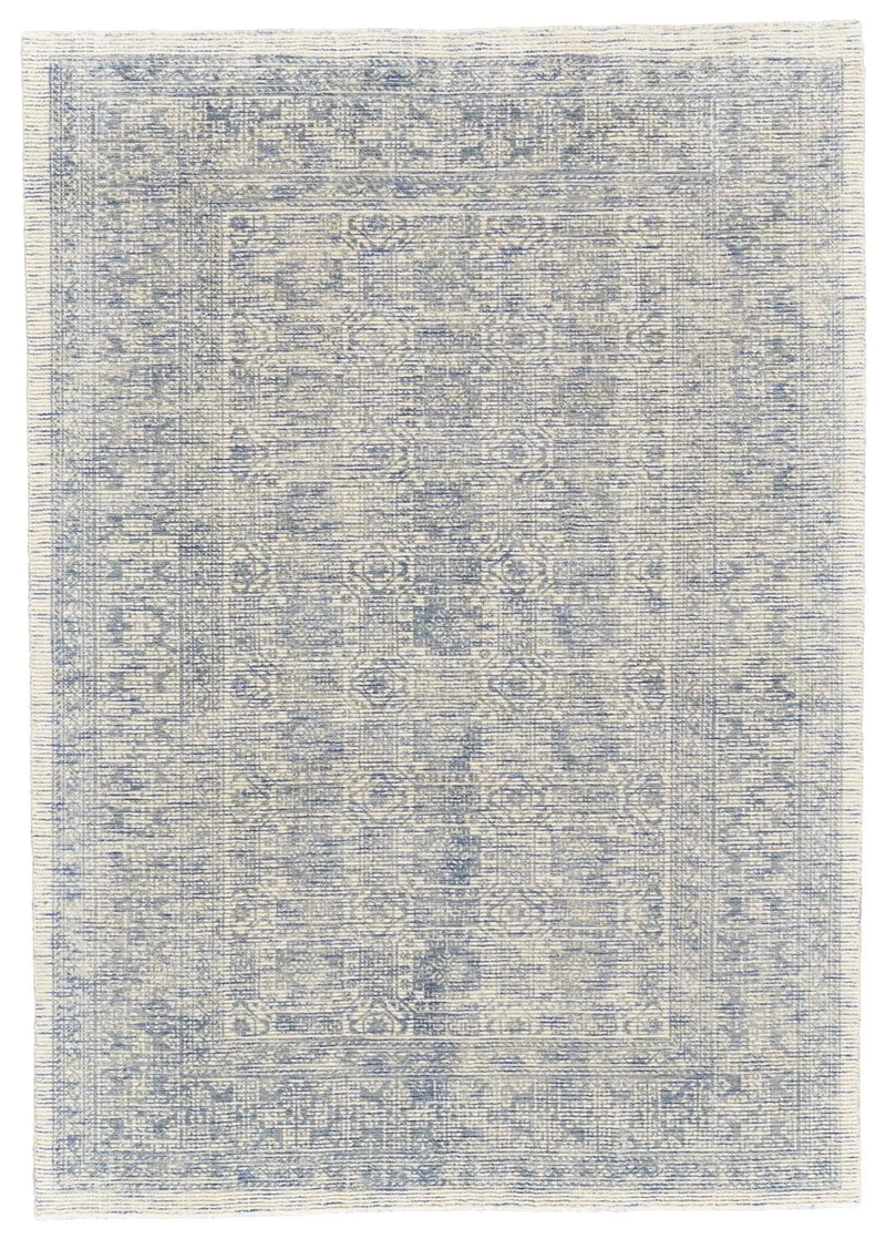 2' X 3' Blue And Ivory Oriental Hand Woven Area Rug Homeroots Home Decor