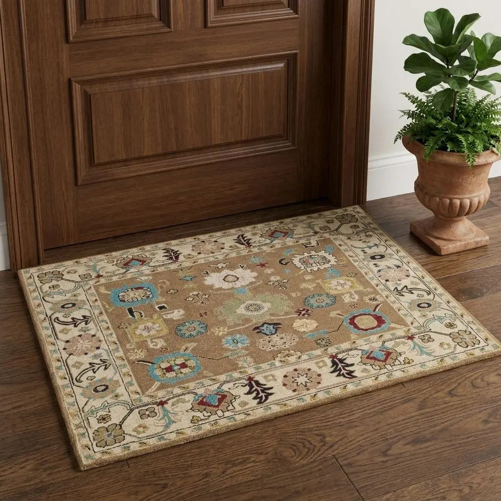 2' X 3' Blue And Ivory Wool Floral Hand Tufted Area Rug Homeroots Home Decor