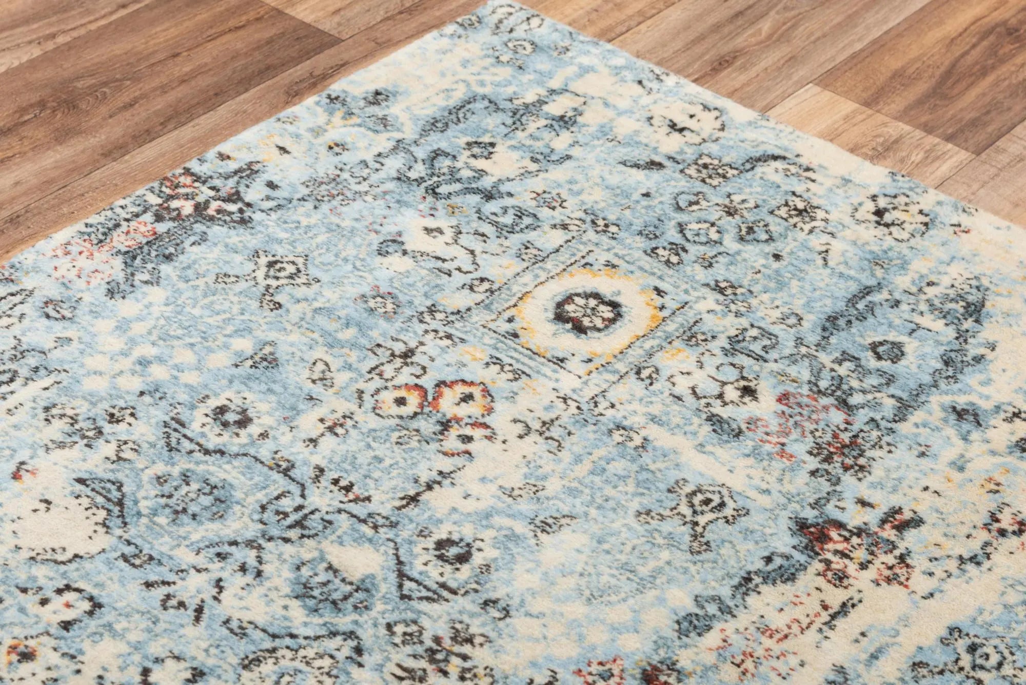 2' X 3' Blue Beige And Ivory New Zealand Lambs Wool Oriental Hand Carved Handmade Area Rug Homeroots Home Decor