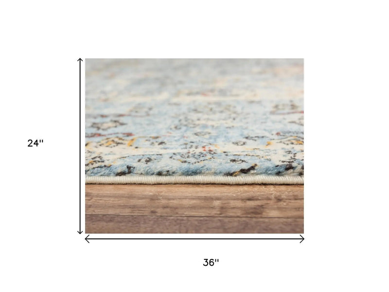 2' X 3' Blue Beige And Ivory New Zealand Lambs Wool Oriental Hand Carved Handmade Area Rug Homeroots Home Decor