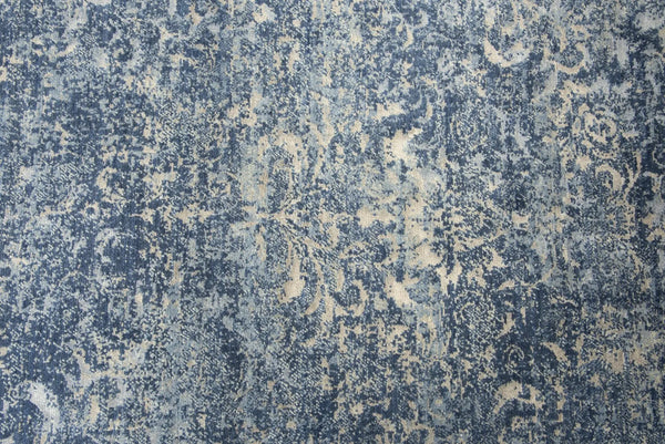 2' X 3' Blue Gray Beige And Ivory New Zealand Lambs Wool Oriental Hand Carved Handmade Area Rug Homeroots Home Decor