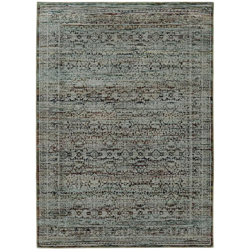 2' X 3' Blue Green Oriental Power Loom Area Rug Homeroots Home Decor
