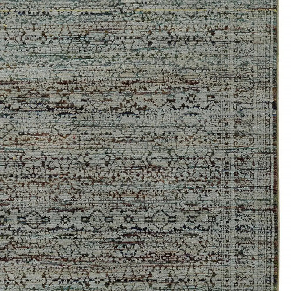 2' X 3' Blue Green Oriental Power Loom Area Rug Homeroots Home Decor
