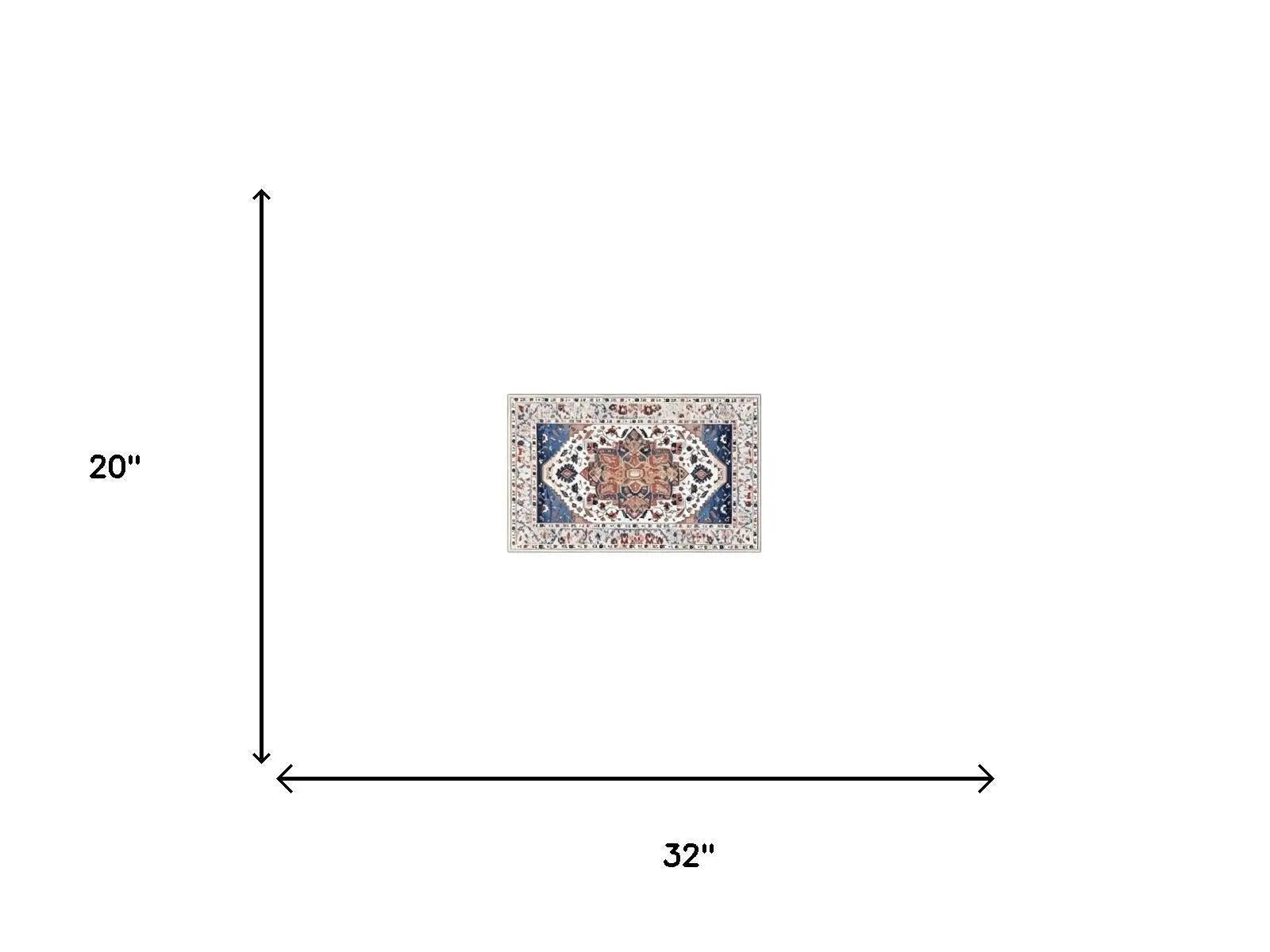 2' X 3' Blue White And Terra Cotta Oriental Washable Area Rug Homeroots Home Decor