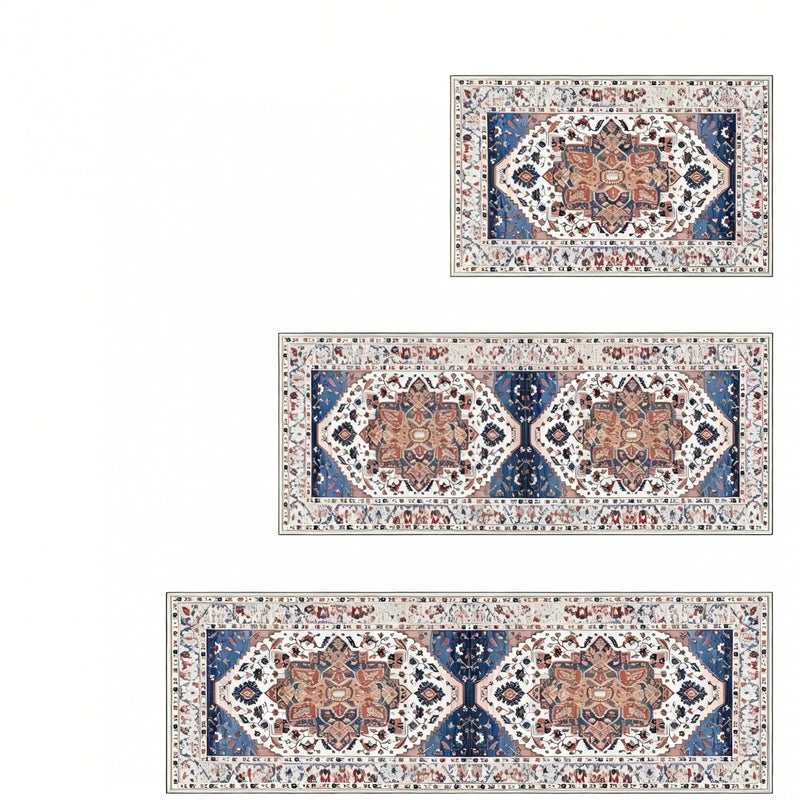 2' X 3' Blue White And Terra Cotta Oriental Washable Area Rug Homeroots Home Decor