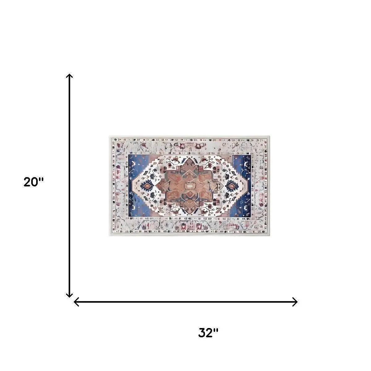 2' X 3' Blue White And Terra Cotta Oriental Washable Area Rug Homeroots Home Decor