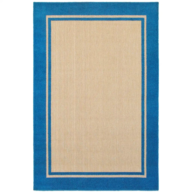 2' X 3' Blue and Beige Stain Resistant Indoor Outdoor Area Rug Homeroots Outdoor