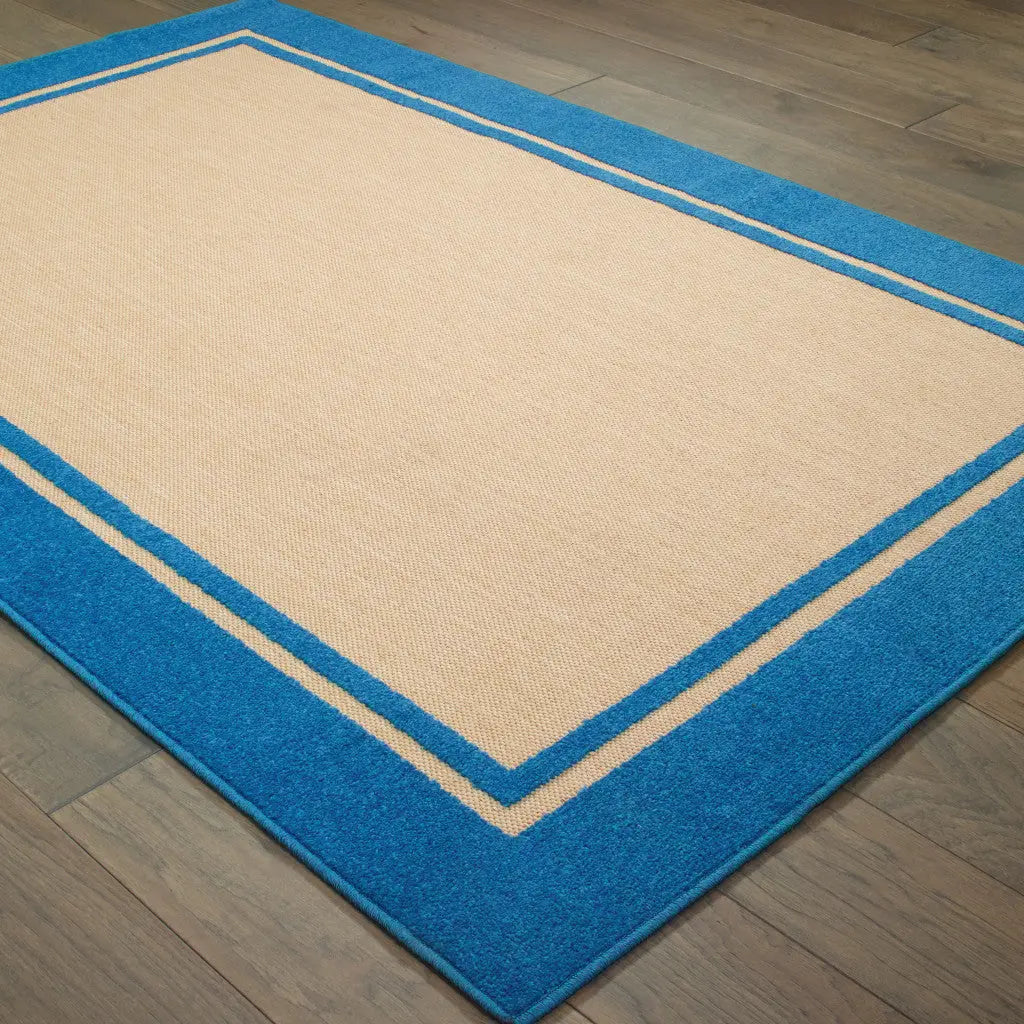 2' X 3' Blue and Beige Stain Resistant Indoor Outdoor Area Rug Homeroots Outdoor