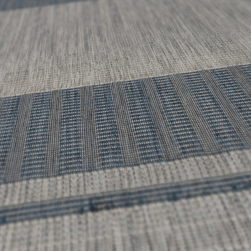 2' X 3' Blue and Gray Striped Stain Resistant Indoor Outdoor Area Rug Homeroots Outdoor
