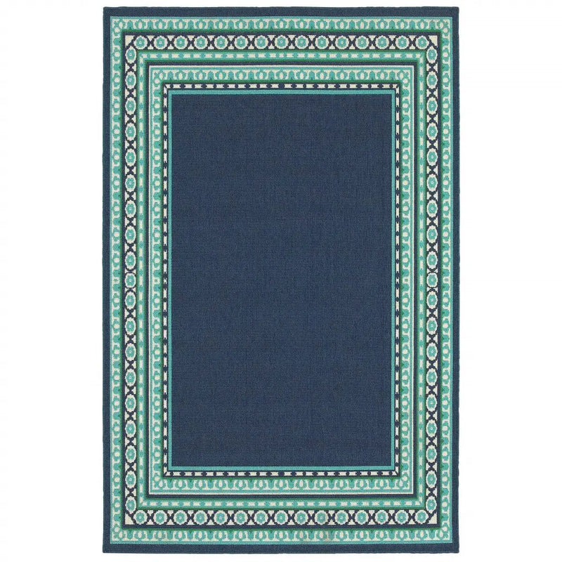 2' X 3' Blue and Green Indoor Outdoor Area Rug Homeroots Outdoor