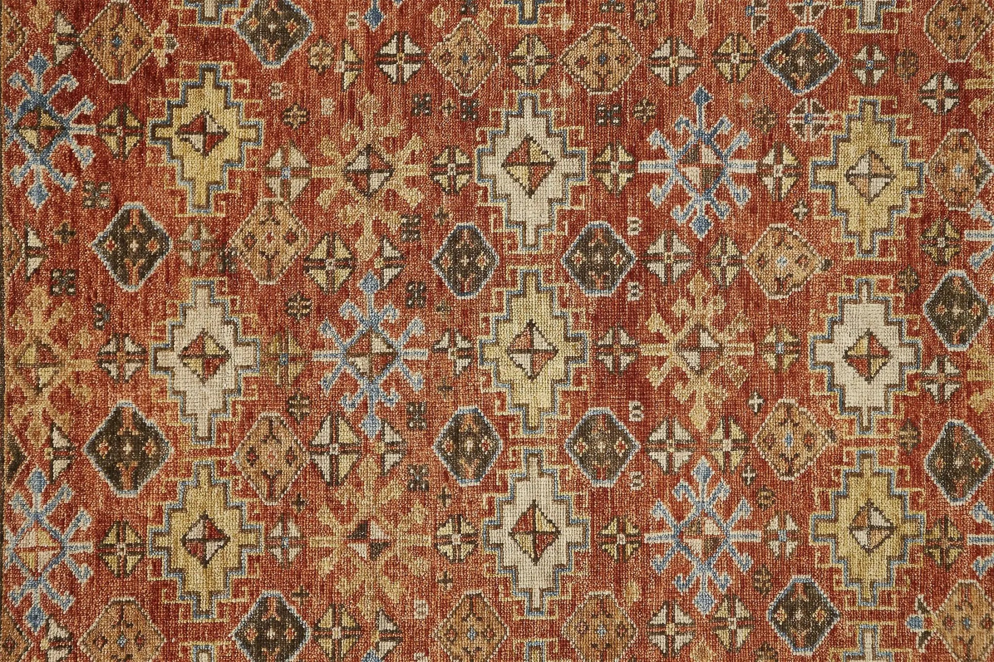 2' X 3' Blue and Red Wool Floral Hand Knotted Area Rug With Fringe Homeroots Home Decor