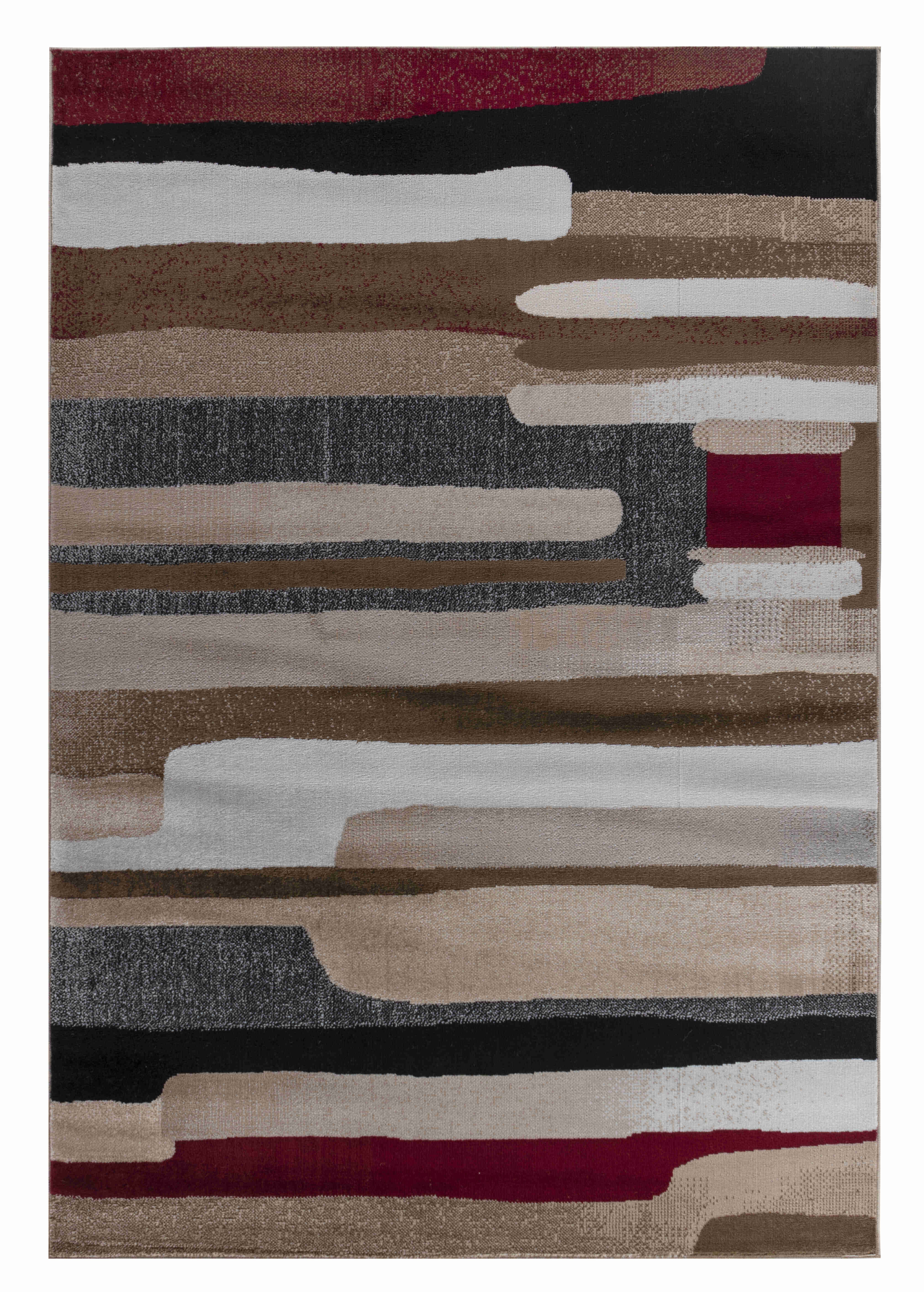 2' X 3' Brown And Red Abstract Area Rug Homeroots Home Decor
