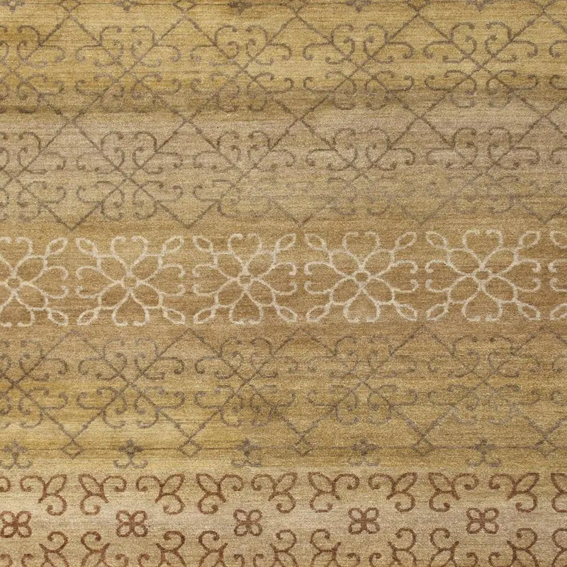 2' X 3' Brown And Tan Wool Geometric Hand Knotted Area Rug Homeroots Home Decor