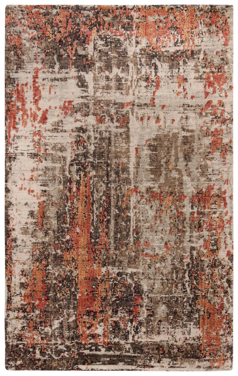 2' X 3' Brown Beige And Apricot New Zealand Lambs Wool Abstract Hand Carved Handmade Area Rug Homeroots Home Decor