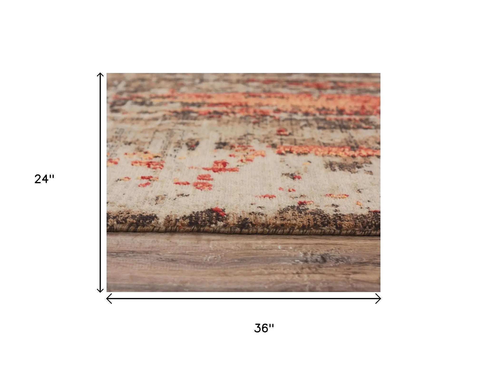 2' X 3' Brown Beige And Apricot New Zealand Lambs Wool Abstract Hand Carved Handmade Area Rug Homeroots Home Decor