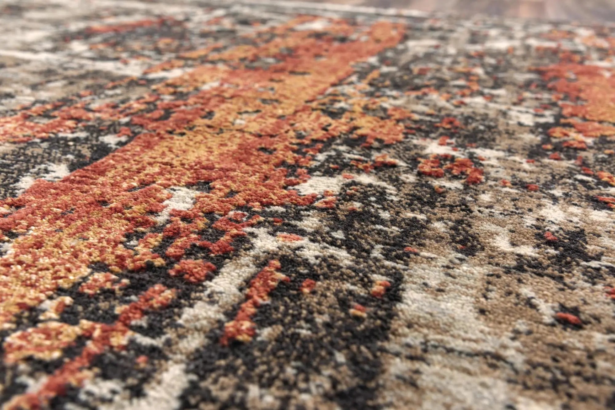 2' X 3' Brown Beige And Apricot New Zealand Lambs Wool Abstract Hand Carved Handmade Area Rug Homeroots Home Decor