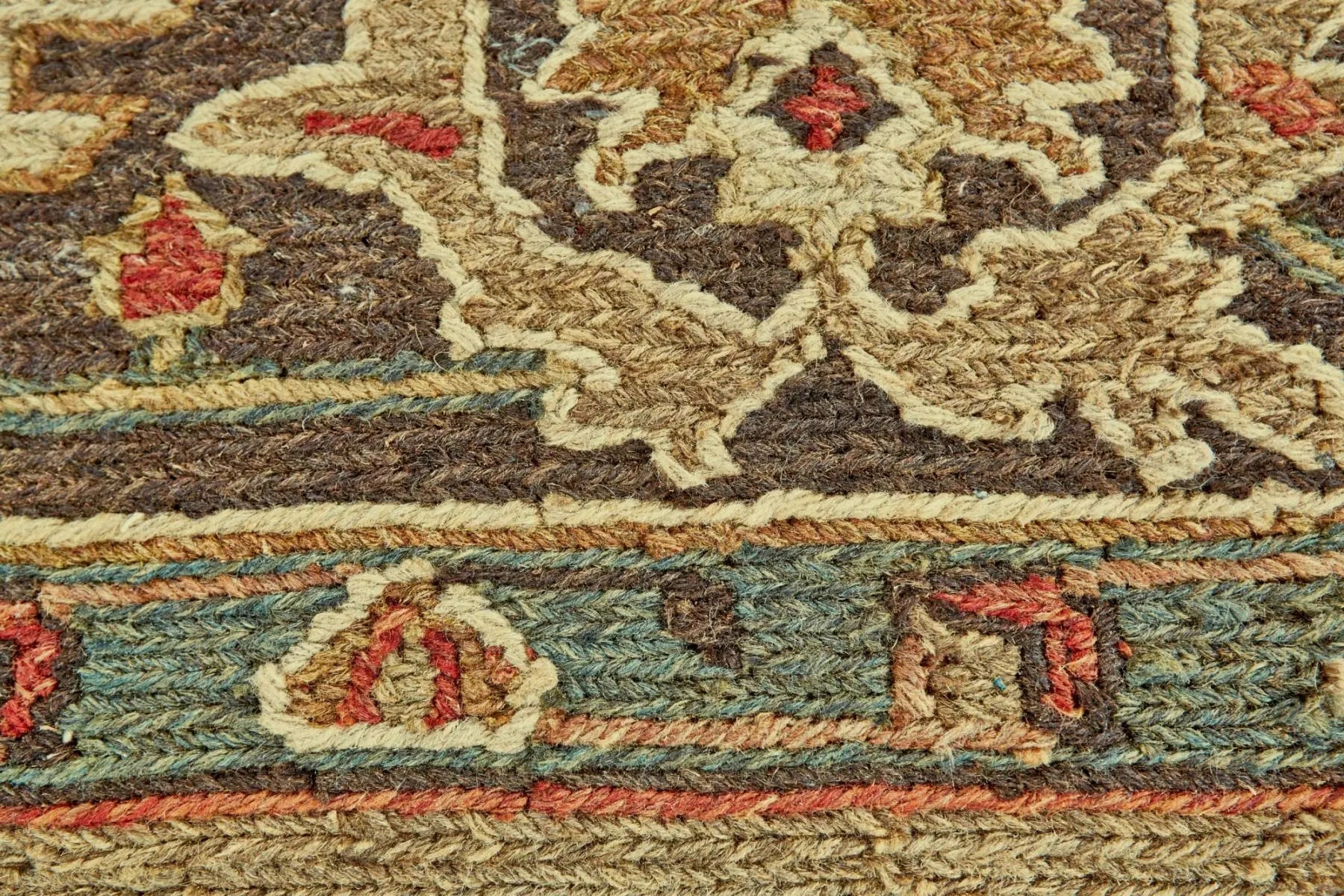 2' X 3' Brown Gold And Green Wool Oriental Hand Knotted Area Rug Homeroots Home Decor