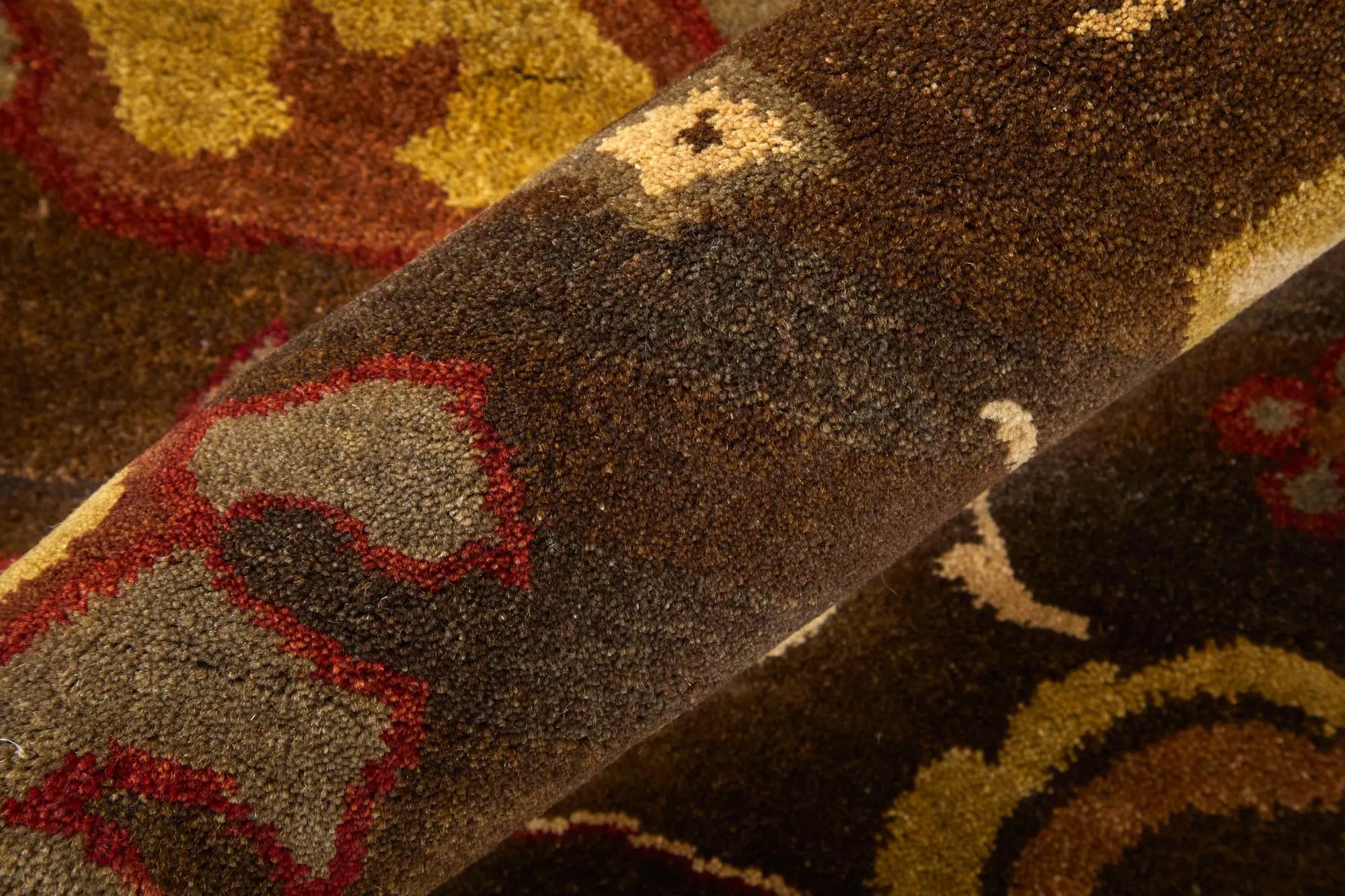 2' X 3' Brown Red And Tan Wool Ikat Hand Knotted Area Rug Homeroots Home Decor