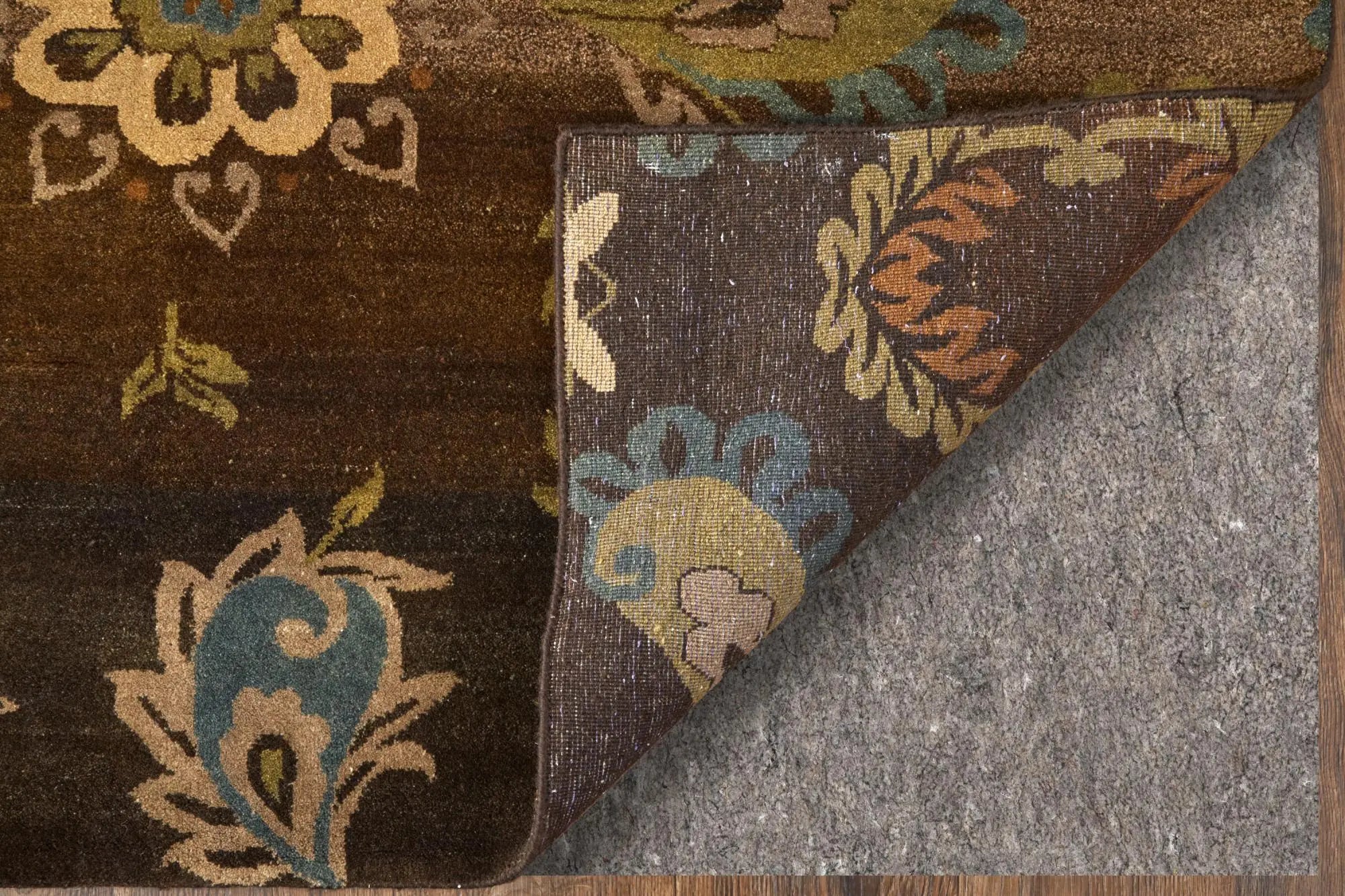 2' X 3' Brown Tan And Green Wool Floral Hand Knotted Area Rug Homeroots Home Decor