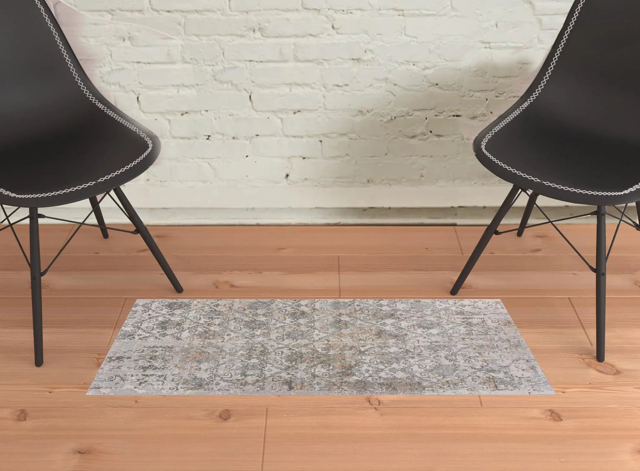 2' X 3' Cream Abstract Distressed Area Rug Homeroots Home Decor