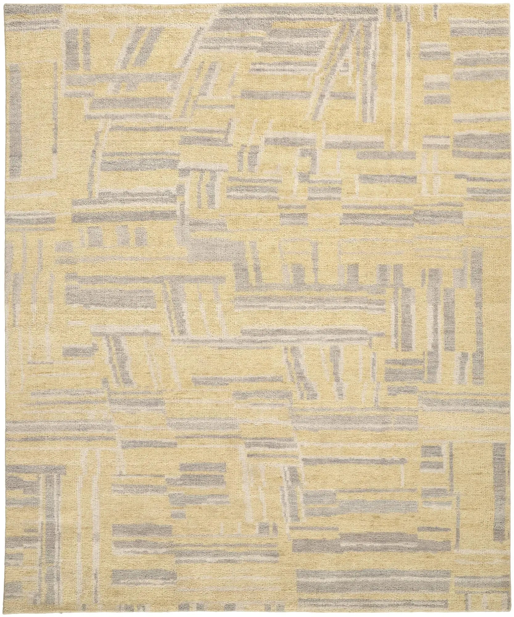 2' X 3' Gold And Gray Wool Abstract Hand Knotted Area Rug Homeroots Home Decor