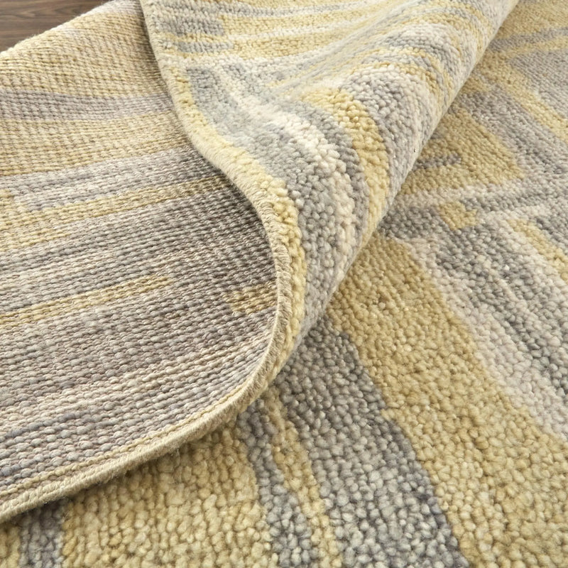 2' X 3' Gold And Gray Wool Abstract Hand Knotted Area Rug Homeroots Home Decor
