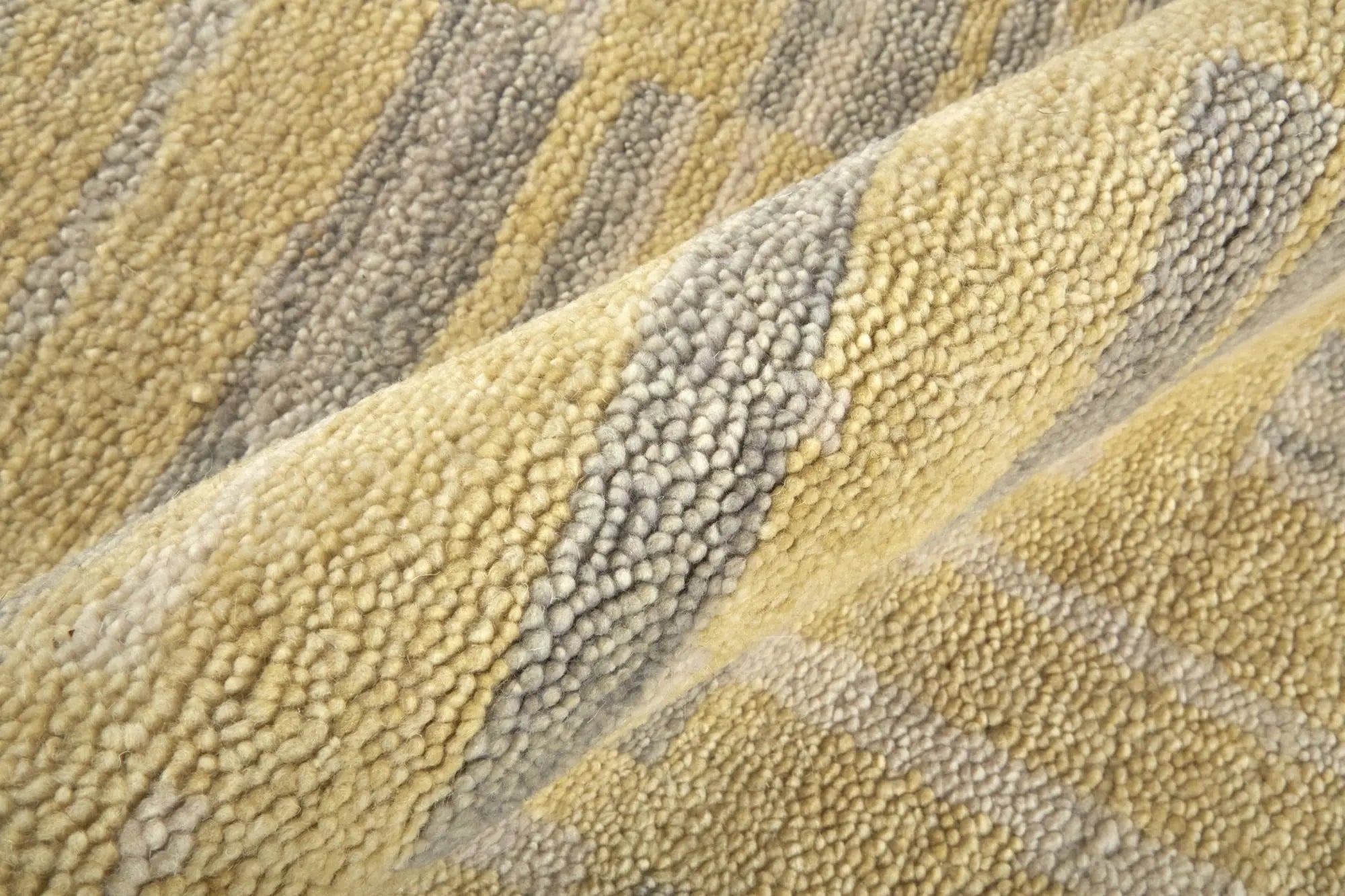 2' X 3' Gold And Gray Wool Abstract Hand Knotted Area Rug Homeroots Home Decor