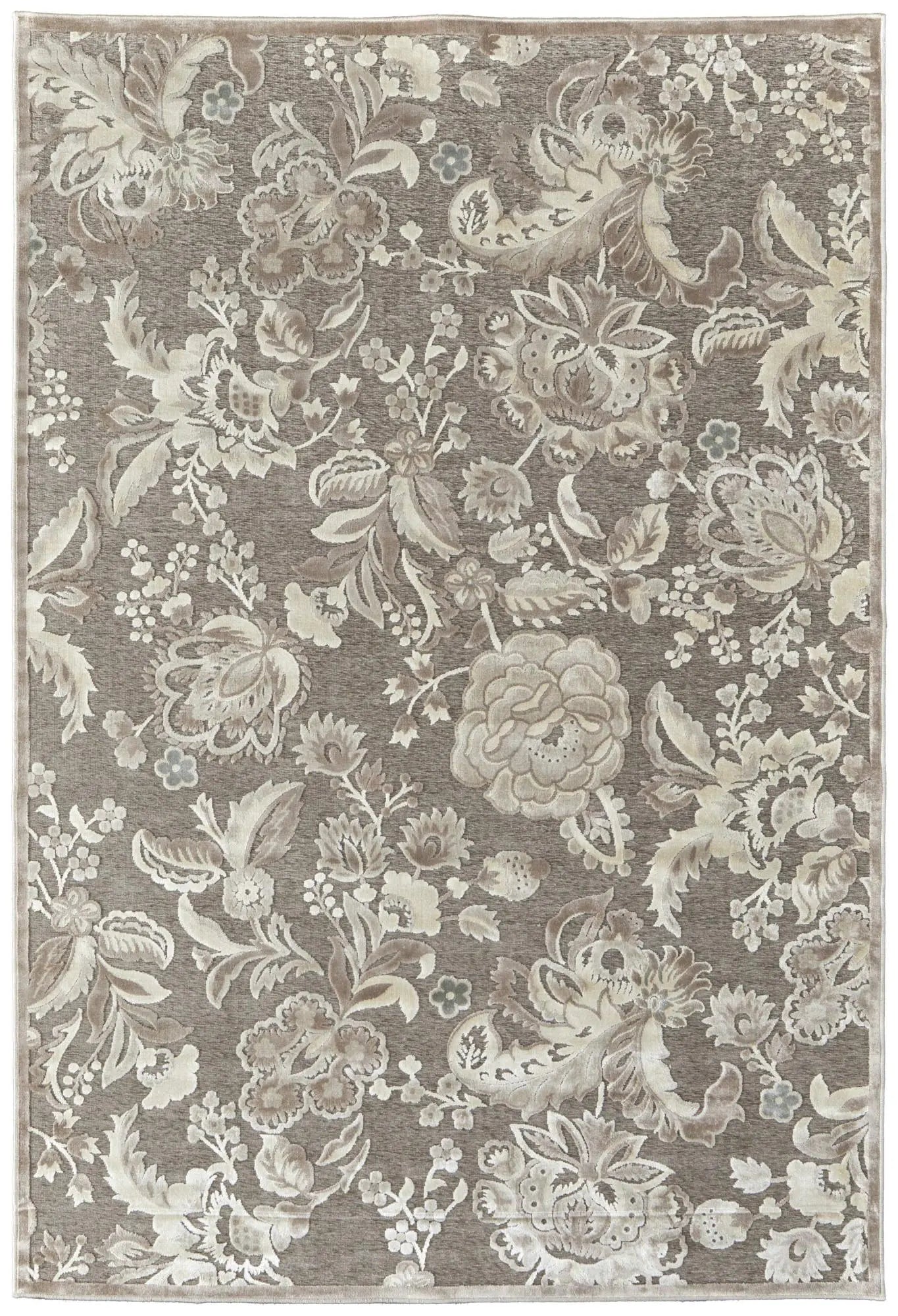 2' X 3' Gray And Black Floral Area Rug Homeroots Home Decor