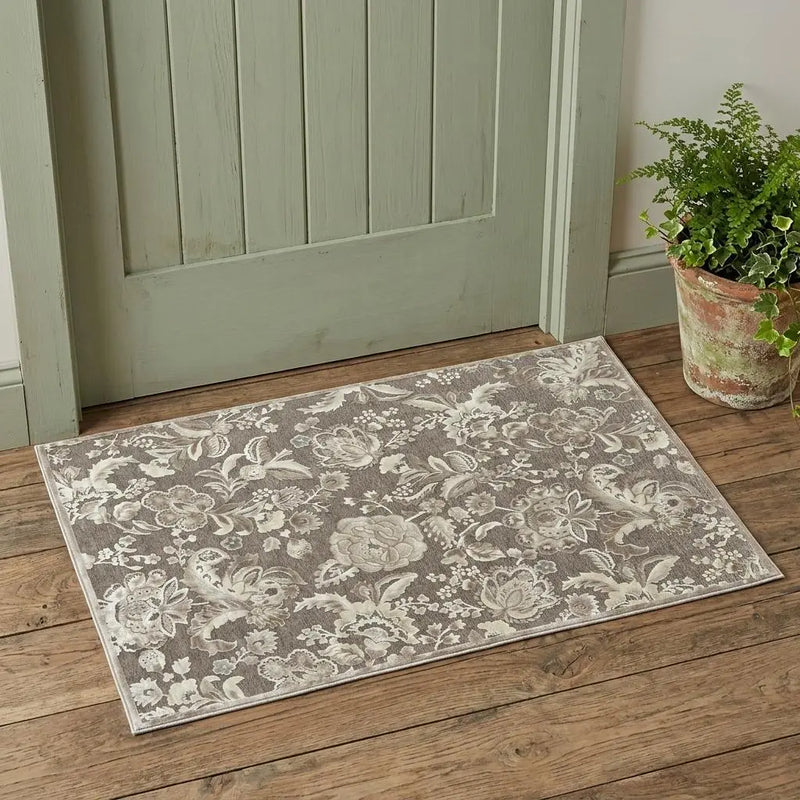 2' X 3' Gray And Black Floral Area Rug Homeroots Home Decor