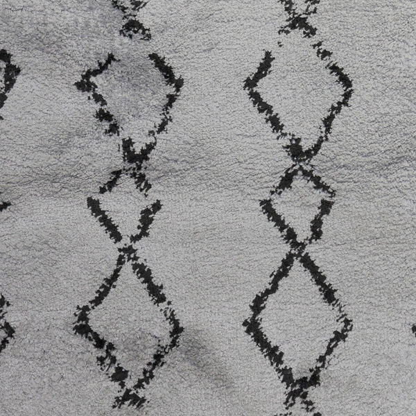 2' X 3' Gray And Black Geometric Shag Area Rug Homeroots Home Decor