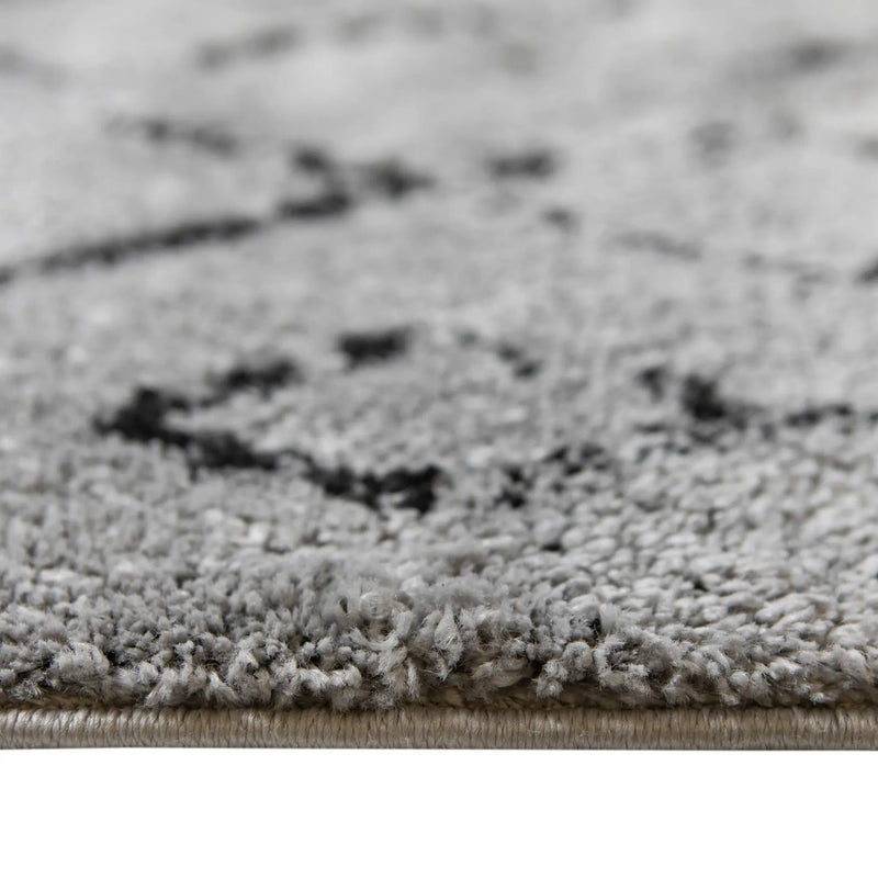 2' X 3' Gray And Black Geometric Shag Area Rug Homeroots Home Decor
