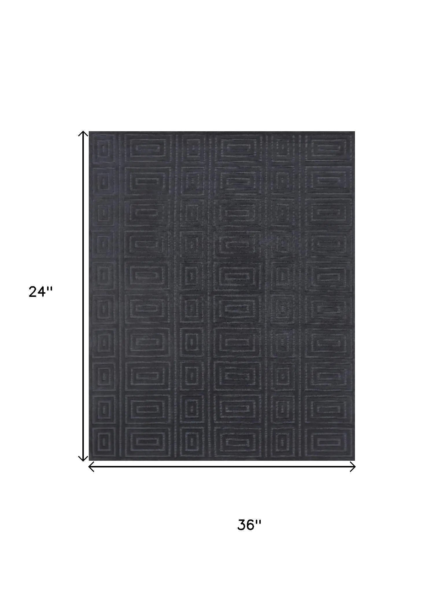 2' X 3' Gray And Black Wool Geometric Hand Knotted Area Rug Homeroots Home Decor