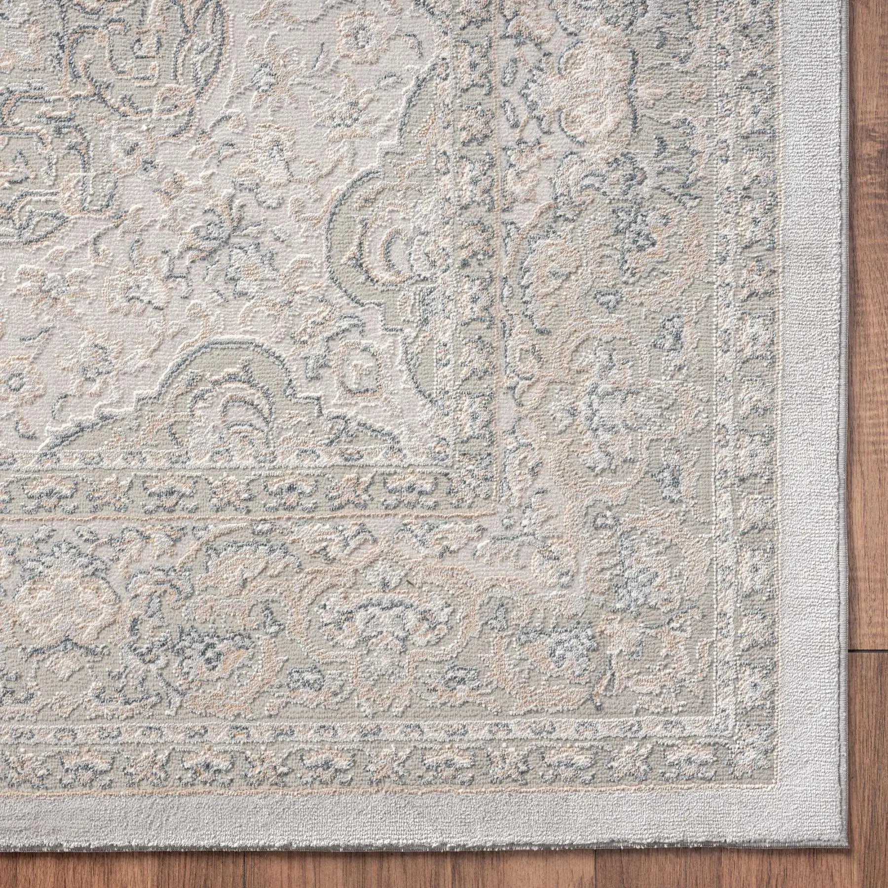 2' X 3' Gray And Cream Medallion Area Rug Homeroots Home Decor