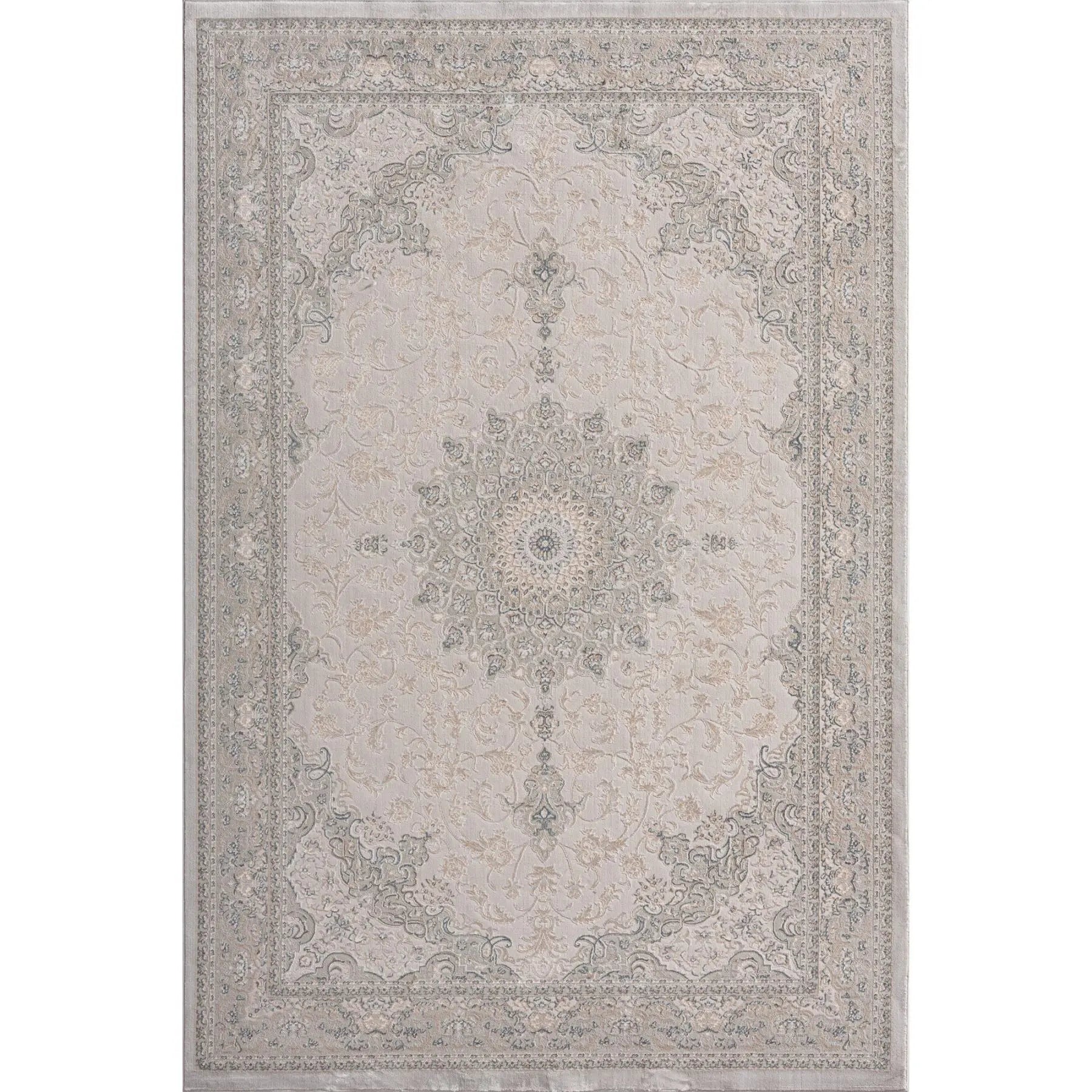 2' X 3' Gray And Cream Medallion Area Rug Homeroots Home Decor