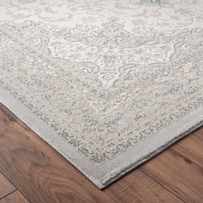 2' X 3' Gray And Cream Medallion Area Rug Homeroots Home Decor