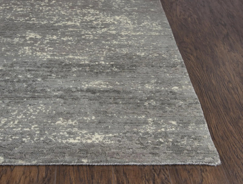 2' X 3' Gray And Ivory New Zealand Lambs Wool Abstract Hand Carved Handmade Area Rug Homeroots Home Decor