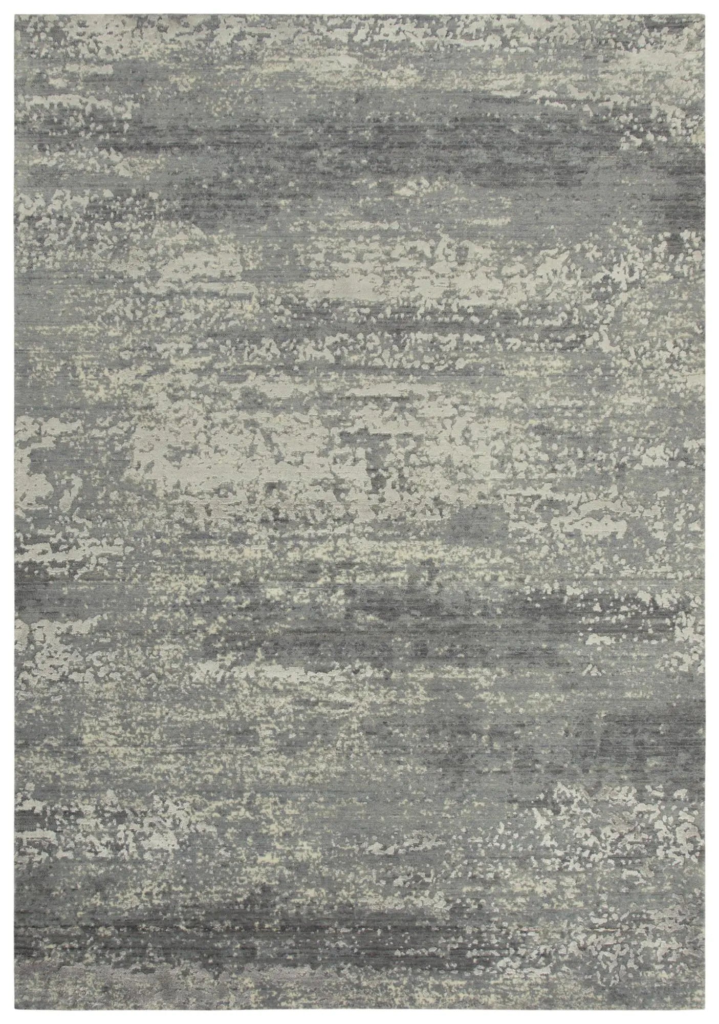 2' X 3' Gray And Ivory New Zealand Lambs Wool Abstract Hand Carved Handmade Area Rug Homeroots Home Decor