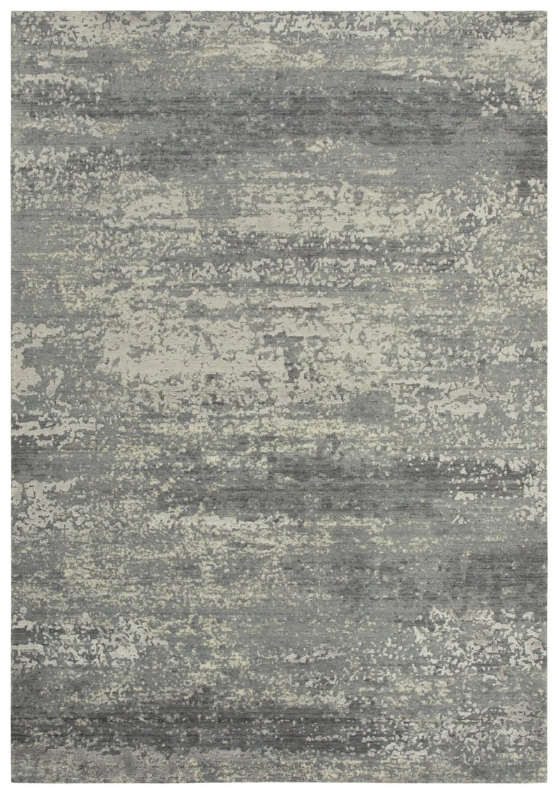 2' X 3' Gray And Ivory New Zealand Lambs Wool Abstract Hand Carved Handmade Area Rug Homeroots Home Decor
