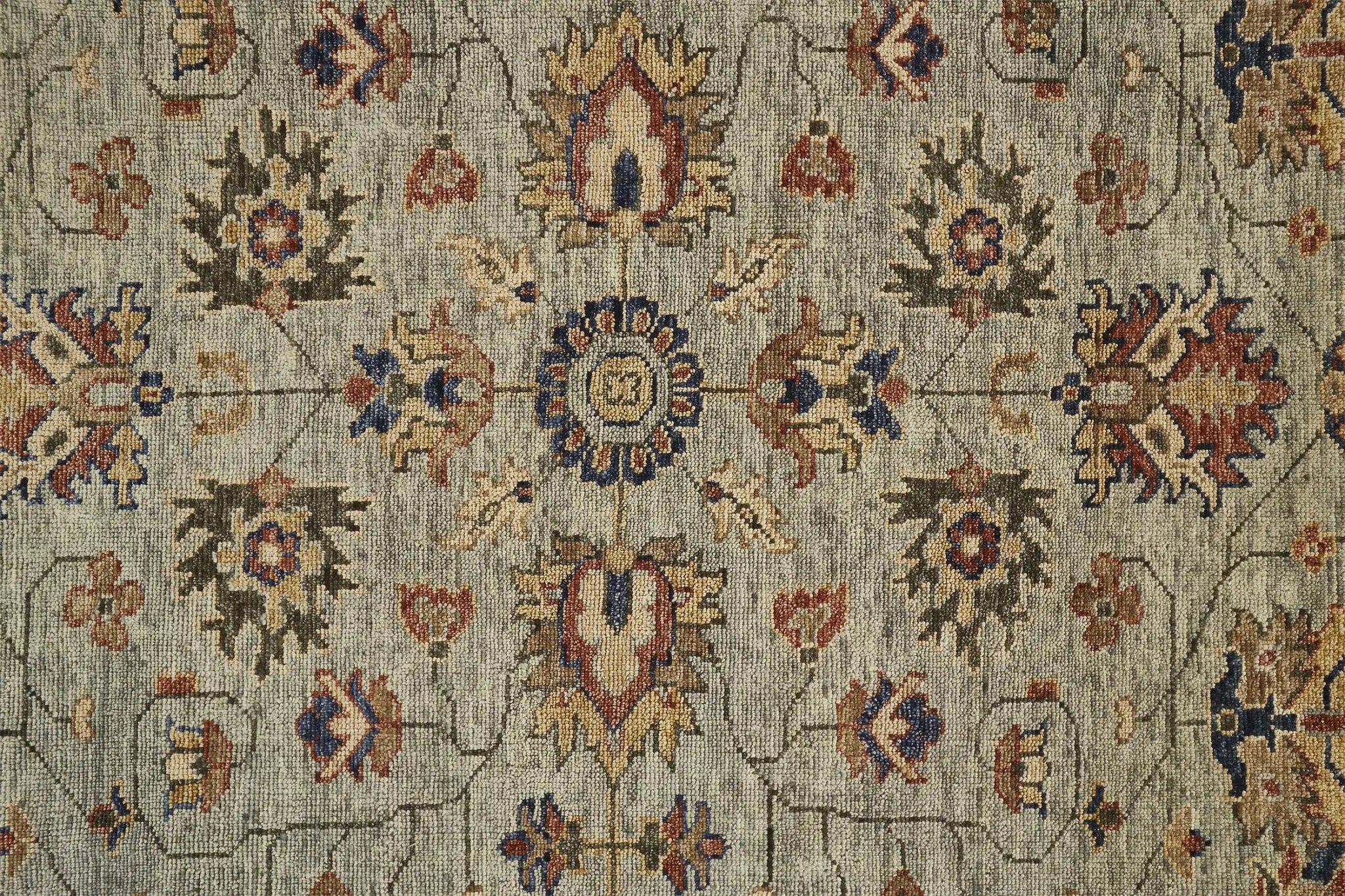 2' X 3' Gray And Ivory Wool Oriental Hand Knotted Area Rug With Fringe Homeroots Home Decor
