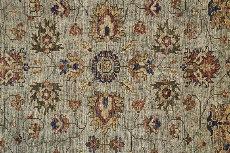 2' X 3' Gray And Ivory Wool Oriental Hand Knotted Area Rug With Fringe Homeroots Home Decor