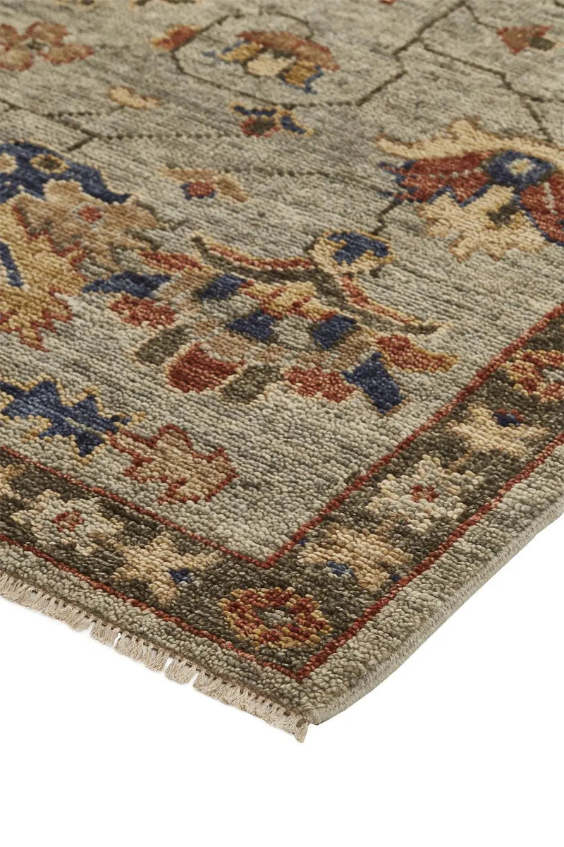 2' X 3' Gray And Ivory Wool Oriental Hand Knotted Area Rug With Fringe Homeroots Home Decor