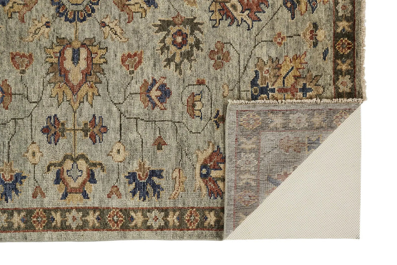 2' X 3' Gray And Ivory Wool Oriental Hand Knotted Area Rug With Fringe Homeroots Home Decor