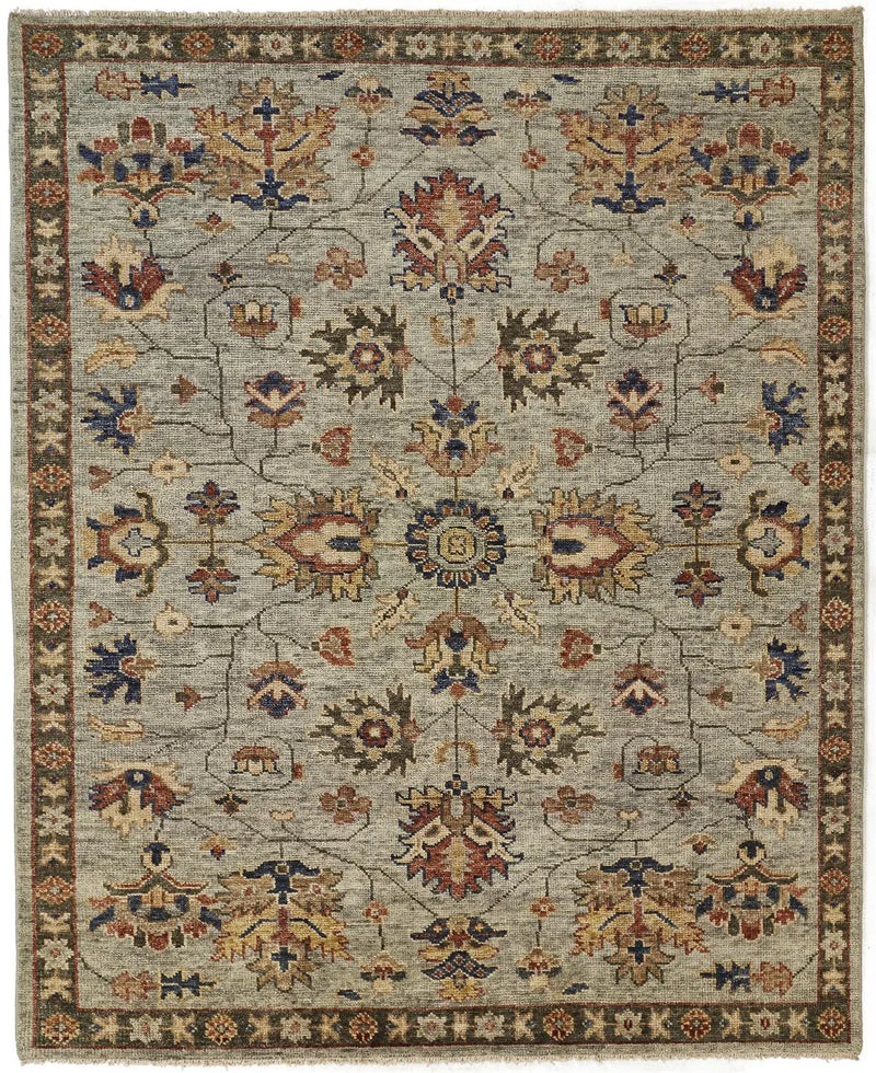 2' X 3' Gray And Ivory Wool Oriental Hand Knotted Area Rug With Fringe Homeroots Home Decor