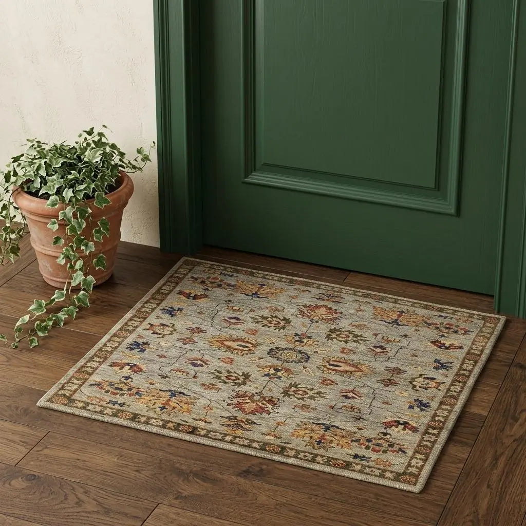 2' X 3' Gray And Ivory Wool Oriental Hand Knotted Area Rug With Fringe Homeroots Home Decor