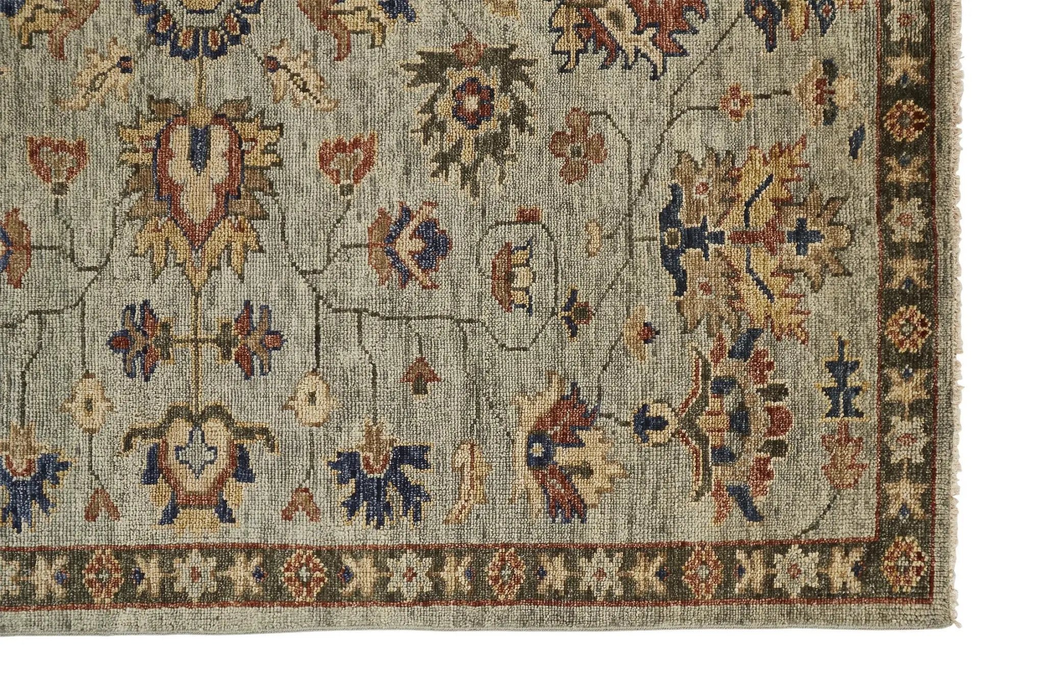 2' X 3' Gray And Ivory Wool Oriental Hand Knotted Area Rug With Fringe Homeroots Home Decor