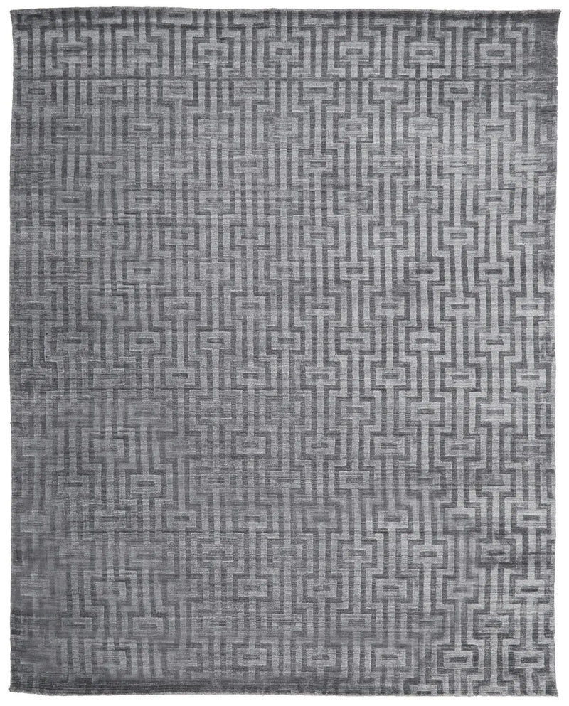 2' X 3' Gray And Silver Geometric Hand Woven Area Rug Homeroots Home Decor