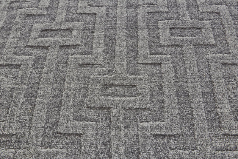 2' X 3' Gray And Silver Geometric Hand Woven Area Rug Homeroots Home Decor