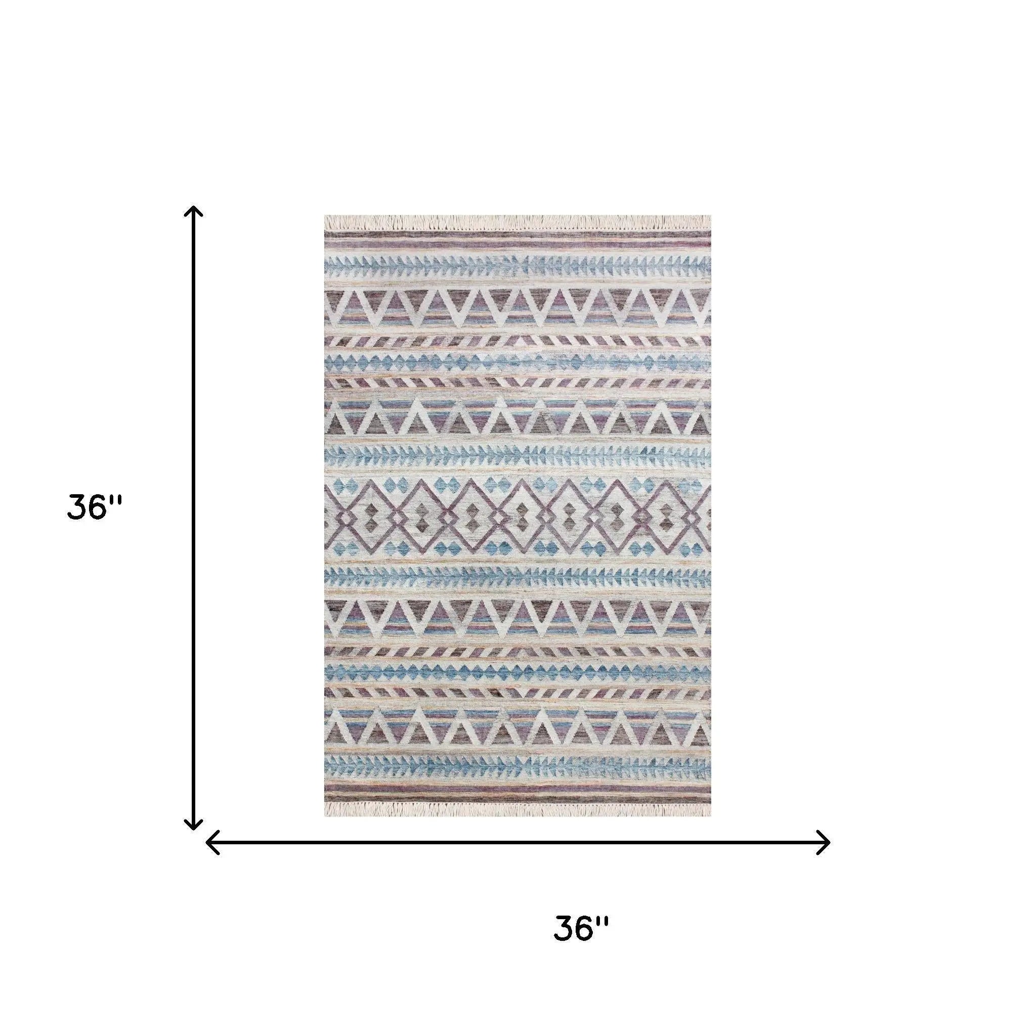 2' X 3' Gray And Tan Jute Geometric Hand Woven Area Rug Homeroots Home Decor